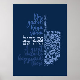 Poster av vacker modern Hanukkah Dreidel