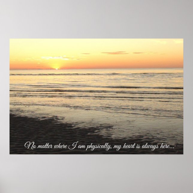 Poster av vackert Ocean Photography Sunset Quote (Framsidan)