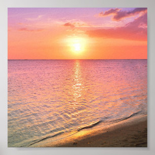 Poster av vackra Maldives Beach Sunset