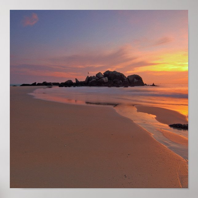 Poster av vackra Maldives Beach Sunset (Framsidan)