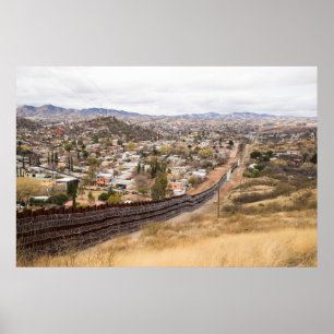POSTER av väggfoto mellan USA och Mexiko i Gräns