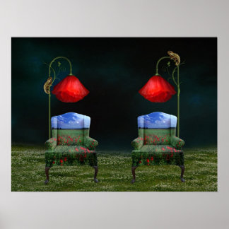 Poster av vallmodrömmar och Chameleon-scheman