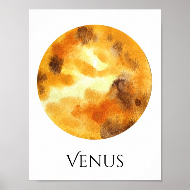 Poster av vattenfärg för Venus Planet (Framsidan)
