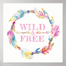 poster av vattenfärgen vild och fri ludd