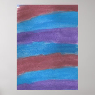 Poster av vattenfärgsgrafik med stripe-Abstrakt