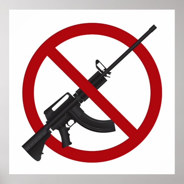 Poster av versaler AR15 Gun Ban Symbol (Framsidan)