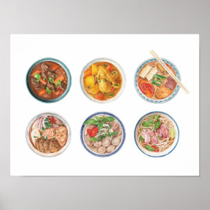 Poster av vietnamesiska noodles