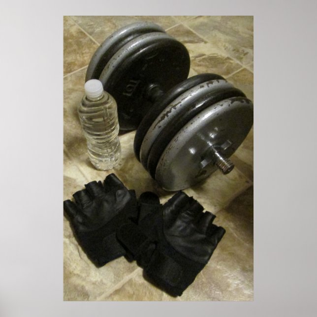 Poster av viktnings- och övningsgym (Framsidan)