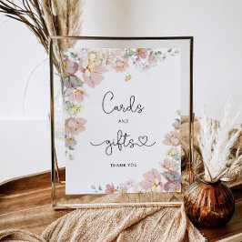 Poster av vildblommor och gåvor