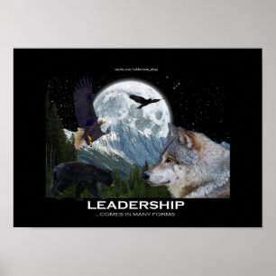 Poster av viltlevande ledarskapskonst