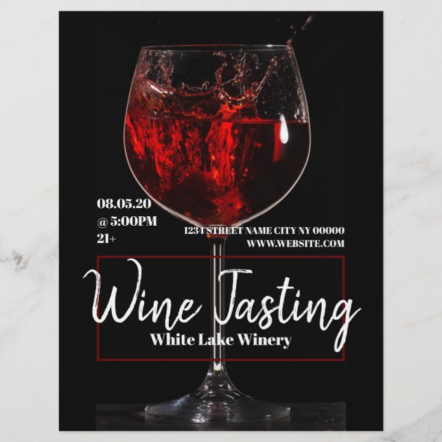 Poster av vin Tasting Winery Flyer  (Framsidan)