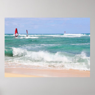 Poster av vindsurfing Diamond Head