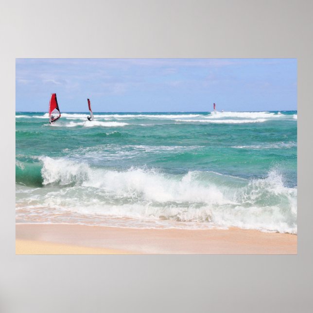 Poster av vindsurfing Diamond Head (Framsidan)