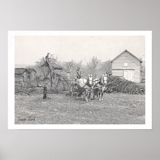 Poster av Vintage av teamarbete (Framsidan)