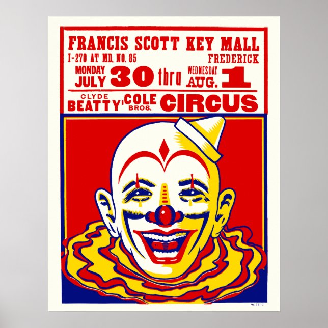 Poster av vintage Circus-fönsterkort (Framsidan)