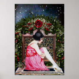 Poster av vintage Flapper-jul