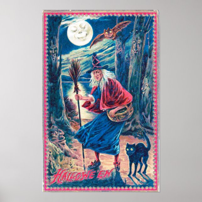 Poster av vintage Halloween-projektionsyta (Framsidan)