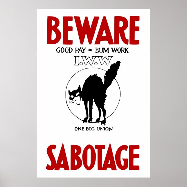 Poster av vintage IWW Propaganda (Framsidan)