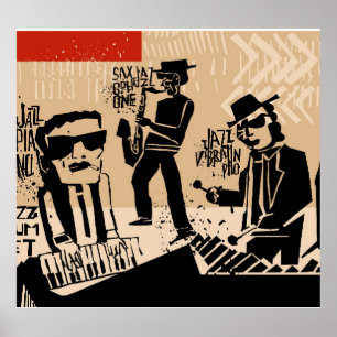 Poster av vintage Jazz Band: Coola Design