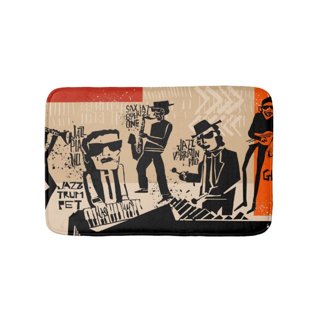 Poster av vintage Jazz Band: Coola Design Badrumsmatta (Framsidan)