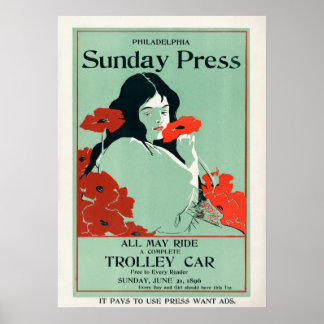 Poster av vintage magasinaomslag