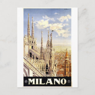 poster av vintage-milano-resande. vykort