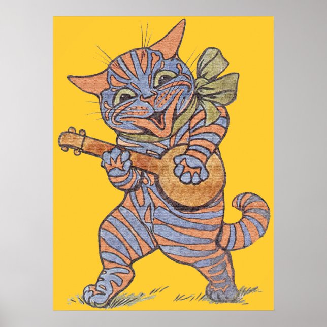 Poster av vintage Musical Cat Skriv ut (Framsidan)