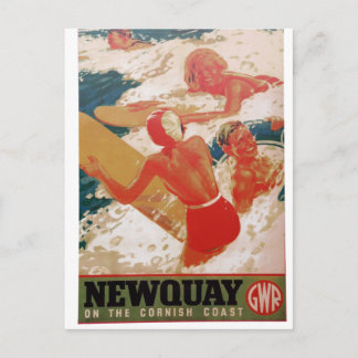 poster av vintage, Newquay Cornwall Vykort