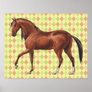 Poster av vintage och Retro Horse Art