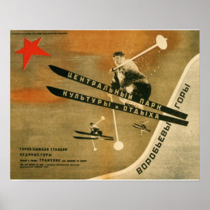 poster av vintage, ryska vintersporter