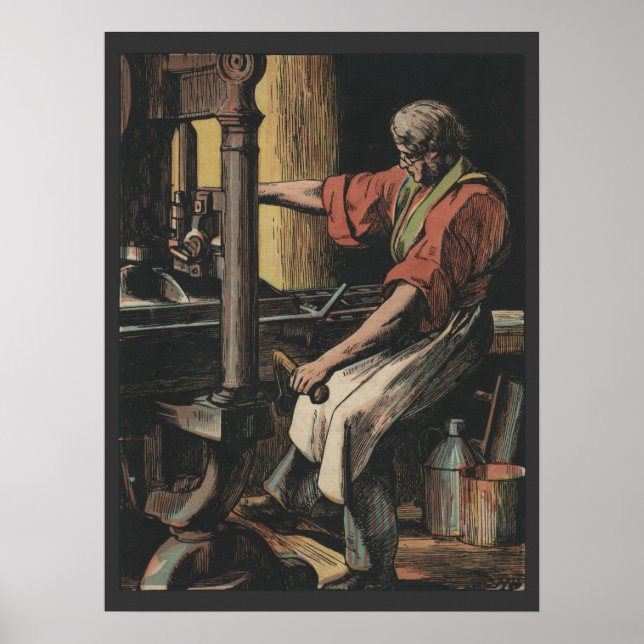 poster av vintage-skrivare (Framsidan)