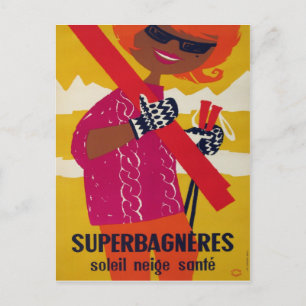 poster av vintage, superbagneres vykort