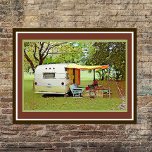 Poster av vintage Vacation Travel Trailer