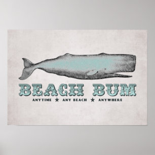 Poster av vintage Whale Beach Bum