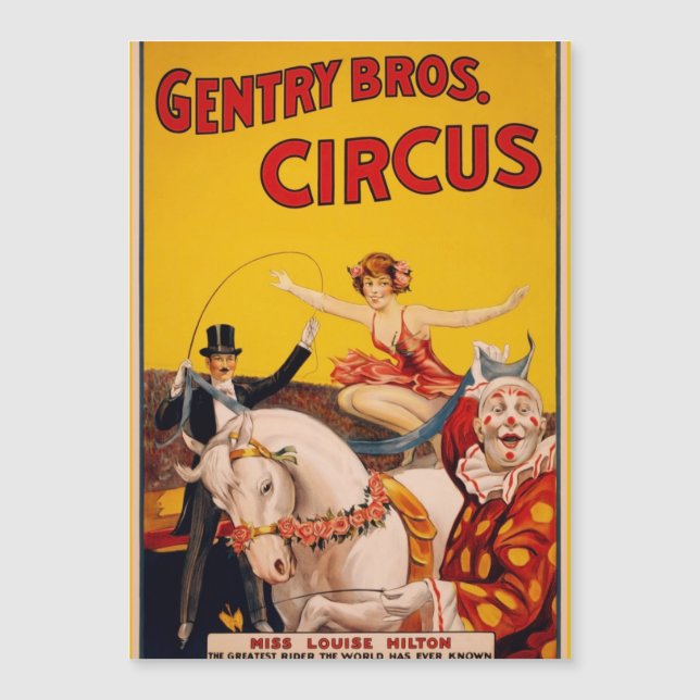 Poster av vintagens färgfulla Circus-utförare (Framsida)