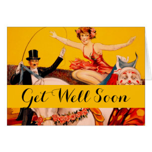Poster av vintagens färgfulla Circus-utförare Hälsningskort