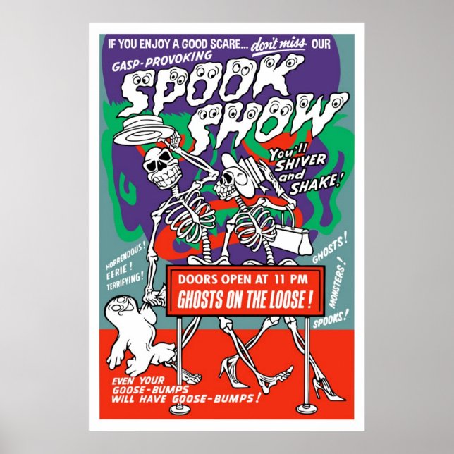 Poster av vintagens Spook Show (Framsidan)