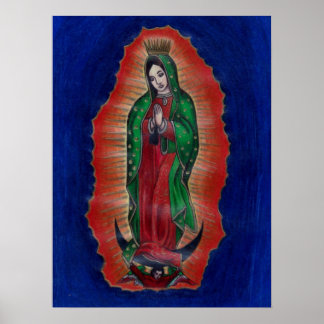 Poster av Virgen de Guadalupe Färgpenna Art