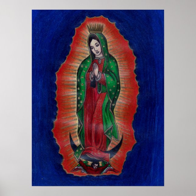Poster av Virgen de Guadalupe Färgpenna Art (Framsidan)