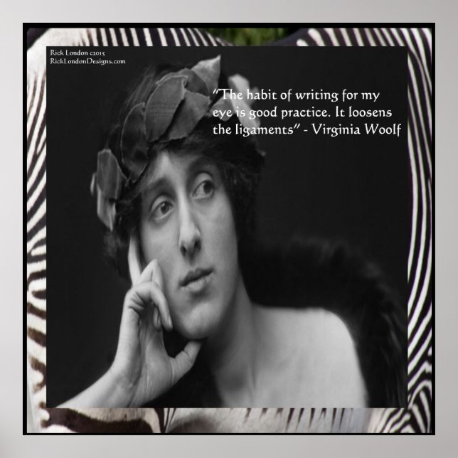 Poster av Virginia Woolf & Writing Quote (Framsidan)