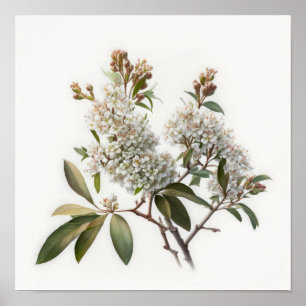 Poster av vit Crepe Myrtle Flowers Art Print