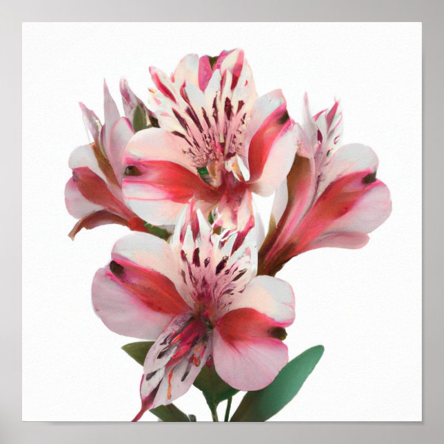 Poster av vit peruansk blombild (Framsidan)