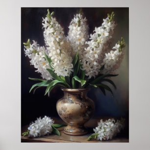 Poster av vita hyacint Flowers Art Skriv ut
