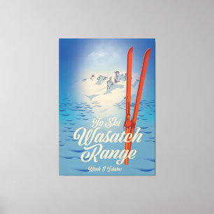 Poster av Wasatch Range Utah & Idaho Ski Canvastryck