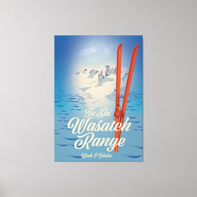 Poster av Wasatch Range Utah & Idaho Ski Canvastryck (Framsida)