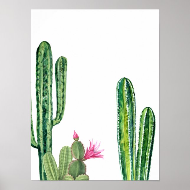 Poster av Watercolor Cactus Desert Southwest (Framsidan)