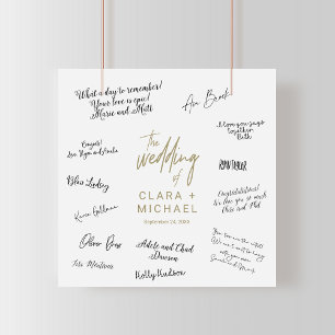Poster av Whimsical Guld Calligraphy Guest Signing