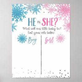 Poster av Winter Snowflake-röststyrelsen