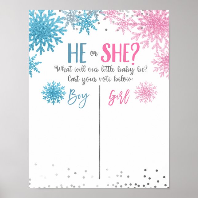 Poster av Winter Snowflake-röststyrelsen (Framsidan)