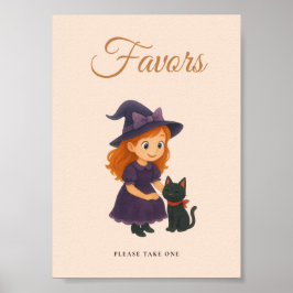 Poster av Witch & Cat Bow-kort i Bord